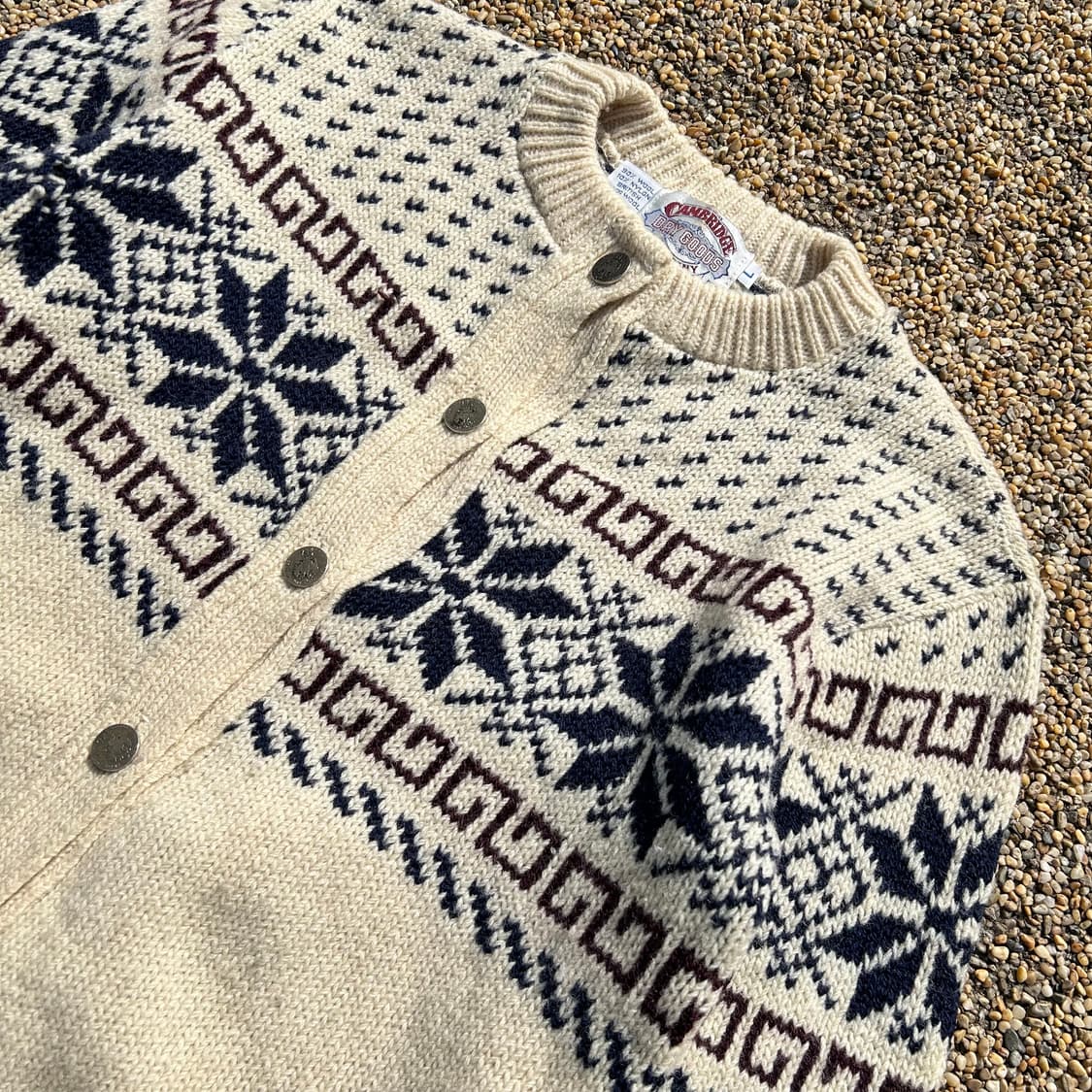 빈티지 노르딕 패턴 니트 가디건 상품이미지2
