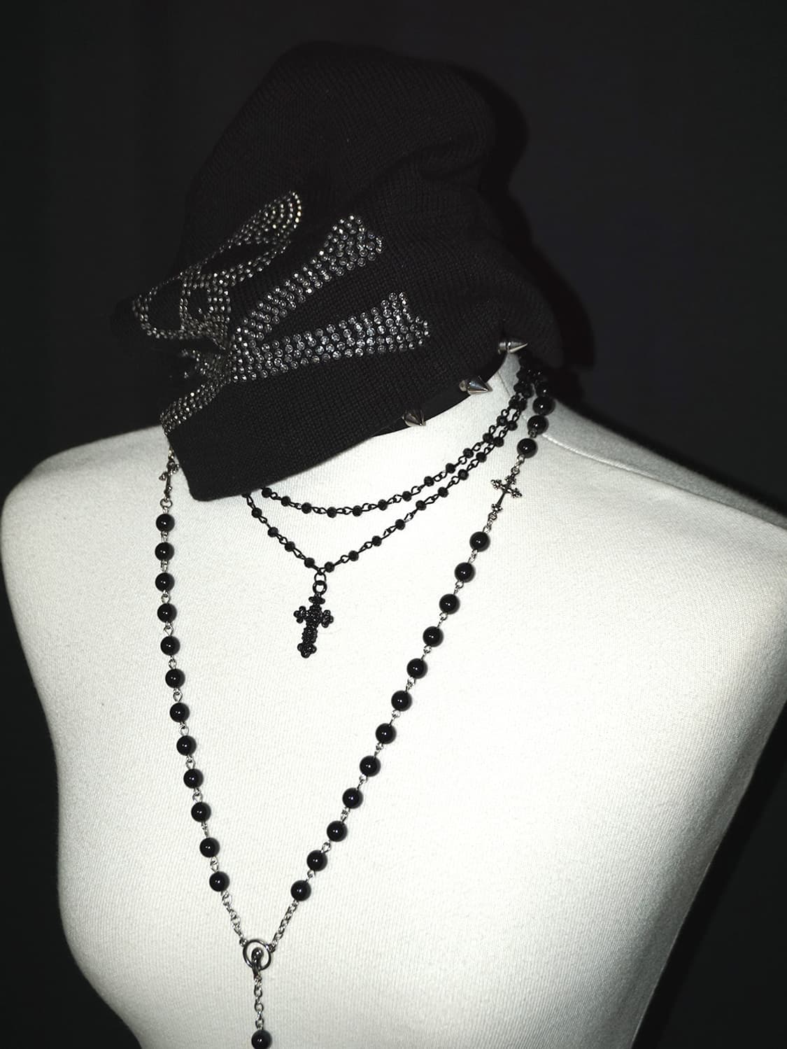 punk skull rhinestone beanie  상품이미지2
