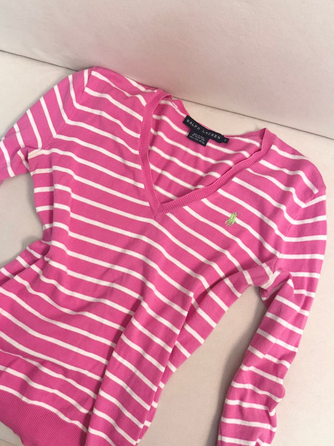 폴로 Polo 브이넥 니트 핑크 상품이미지1