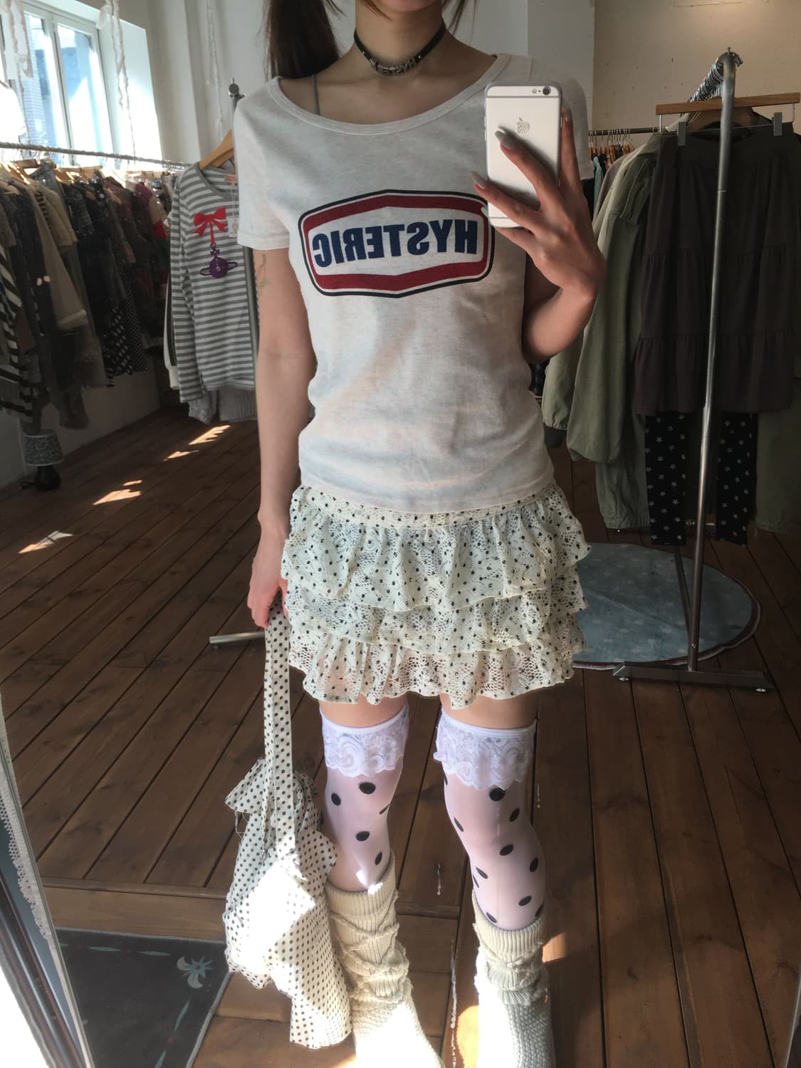 히스테릭글래머 레터링 솜사탕 글리터  반팔 상품이미지5