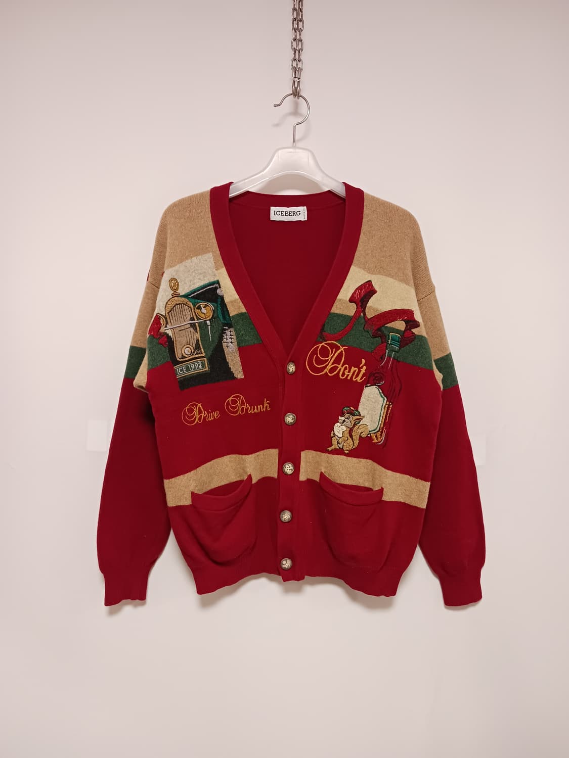 ICE BBERG 그래픽 울니트가디건 상품이미지1
