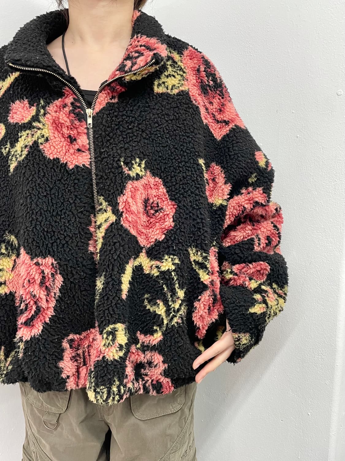 플로럴 부클 플리스 자켓  상품이미지3