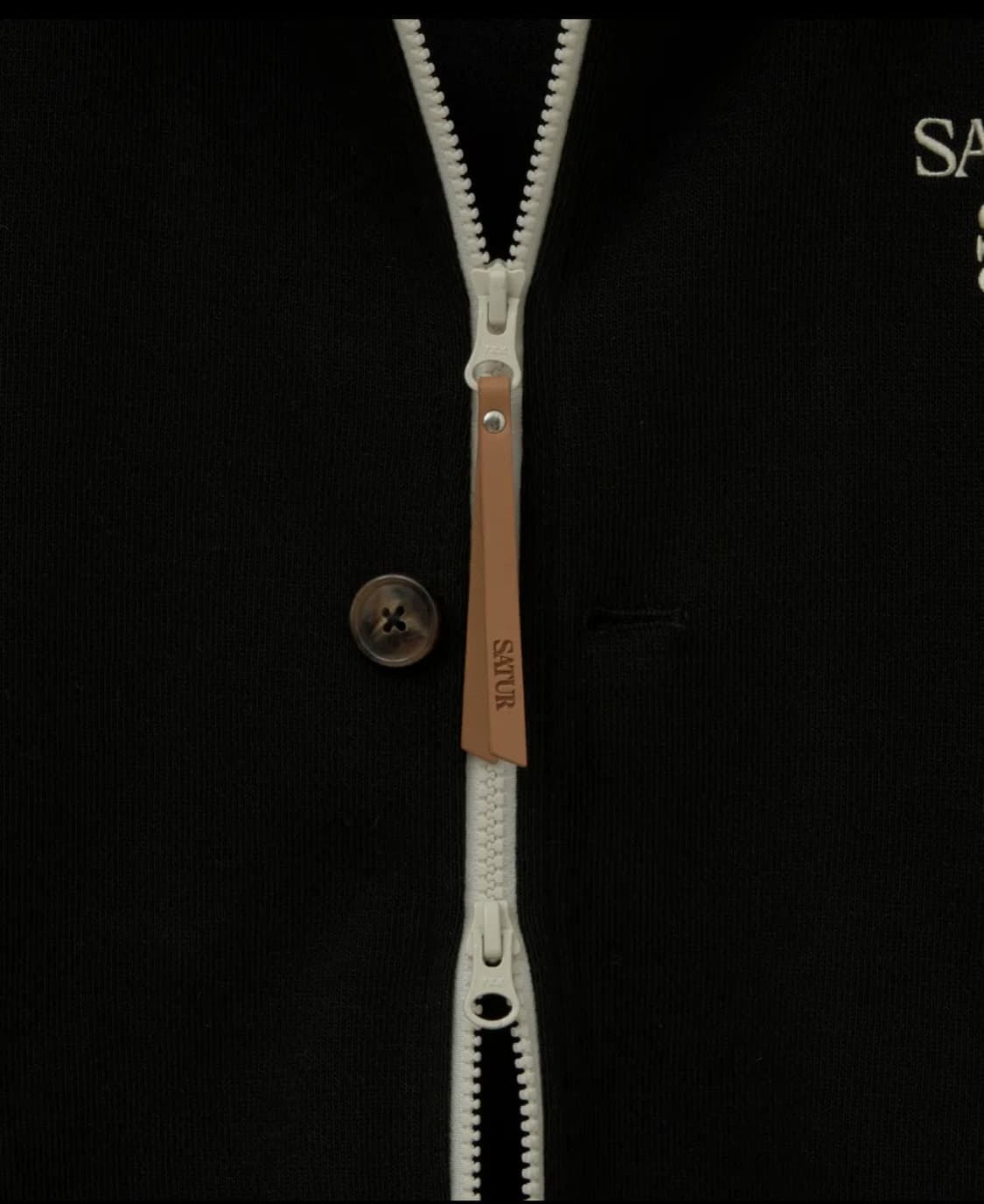 세터 로턴 루즈핏 후드 집업 캐비어 블랙 상품이미지3