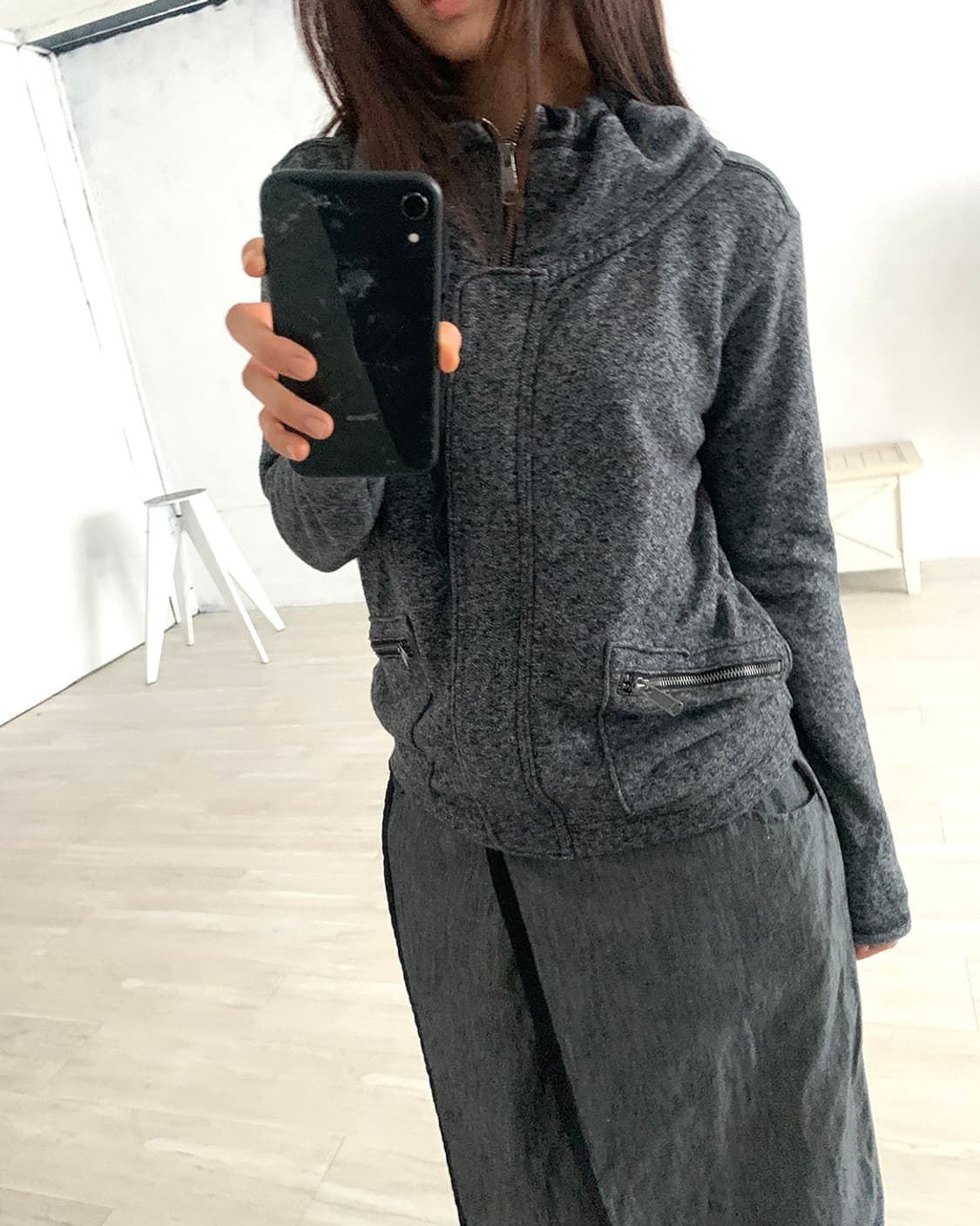American Eagle Melange Grey Zip-Up 상품이미지8