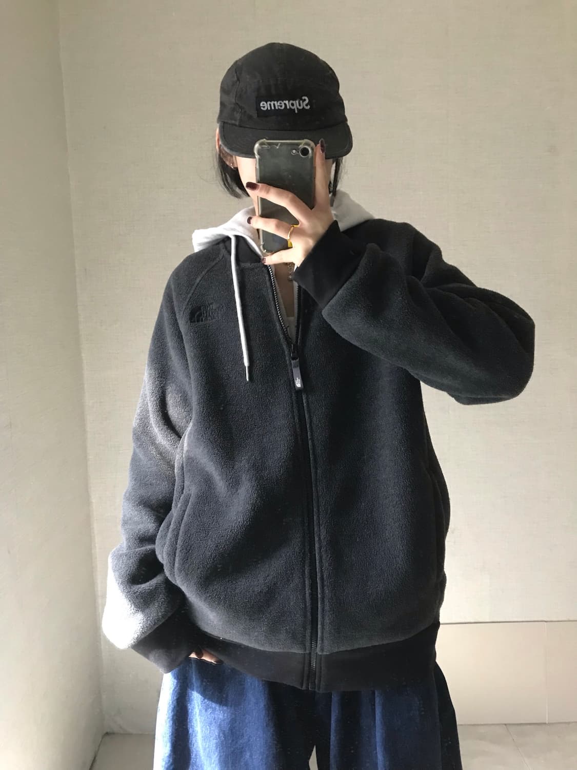 노페 그레이 오버핏 후리스 상품이미지1