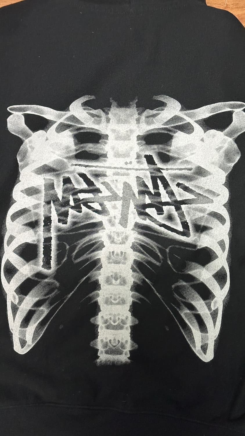 스투시 립 케이지 후드 집업 블랙 화이트(M) 상품이미지3