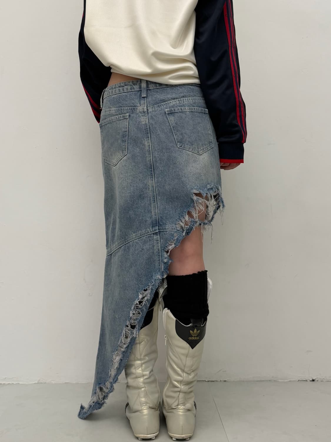 디스트레스 언발 청스커트  상품이미지2
