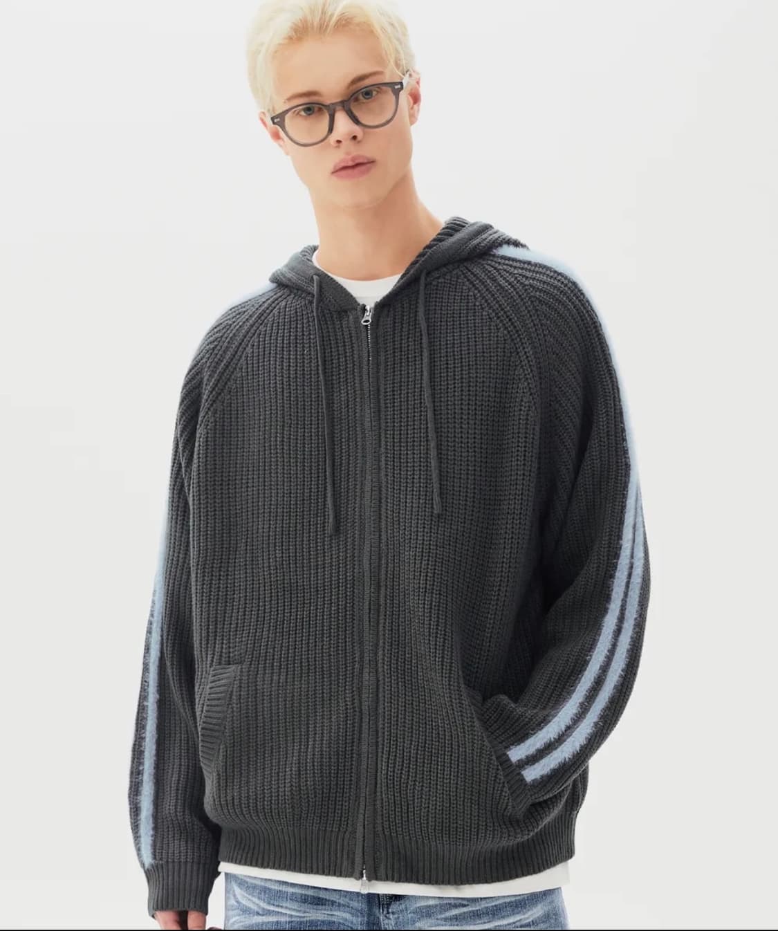 트릴리온 트랙 니트 후드집업 상품이미지2