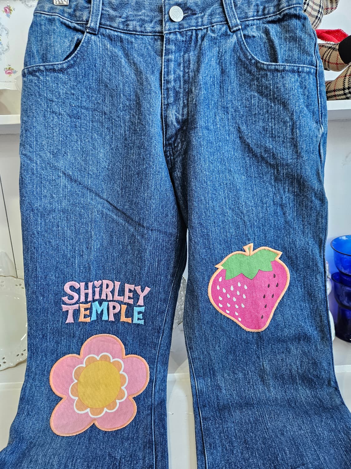 셔리템플(Shirley Temple) 데님핑크 딸기 플라워 청바지 상품이미지3
