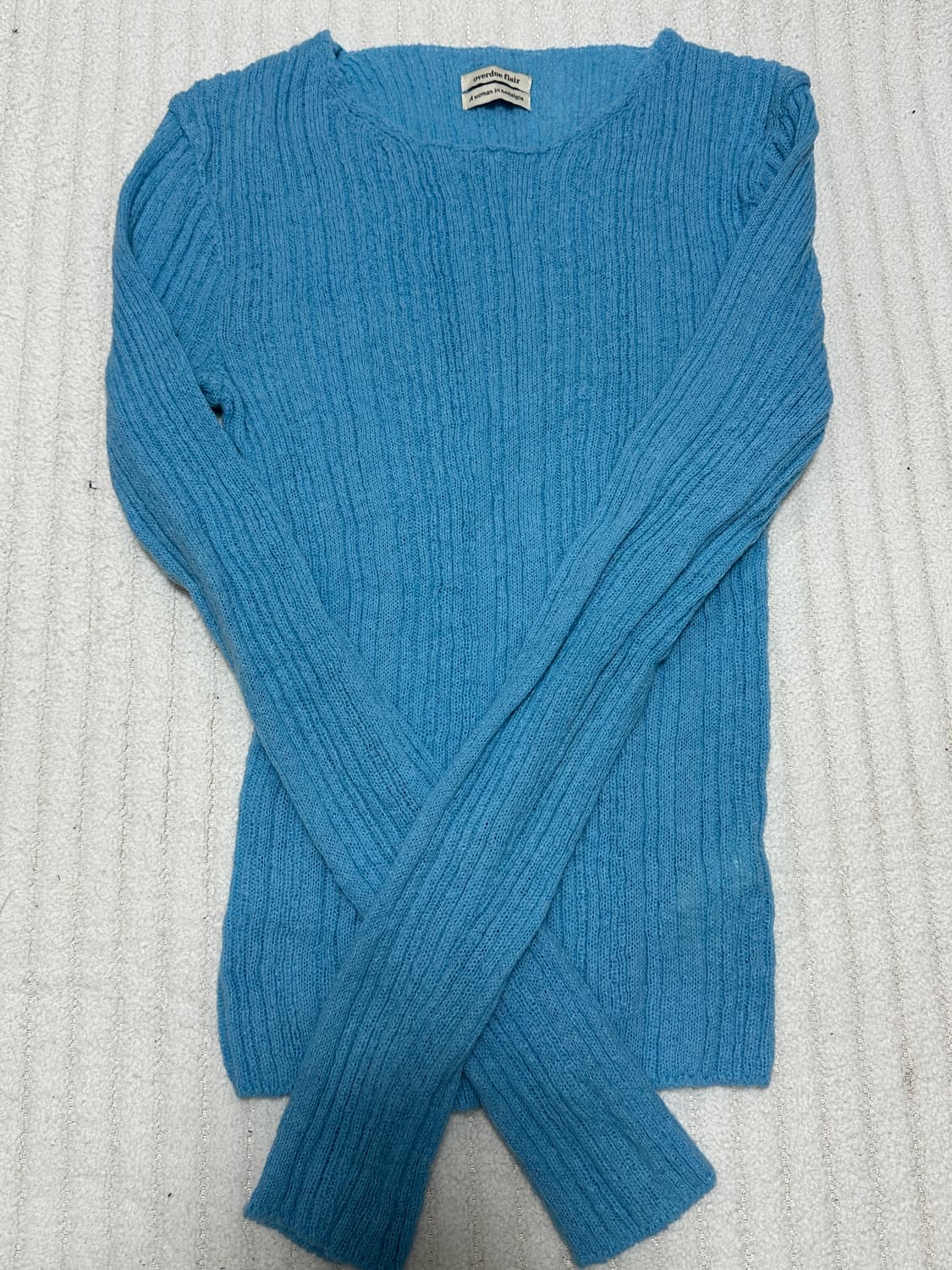 오버듀플레어 모헤어 니트 MOHAIR RIB KNIT TOP_OCEAN 상품이미지5