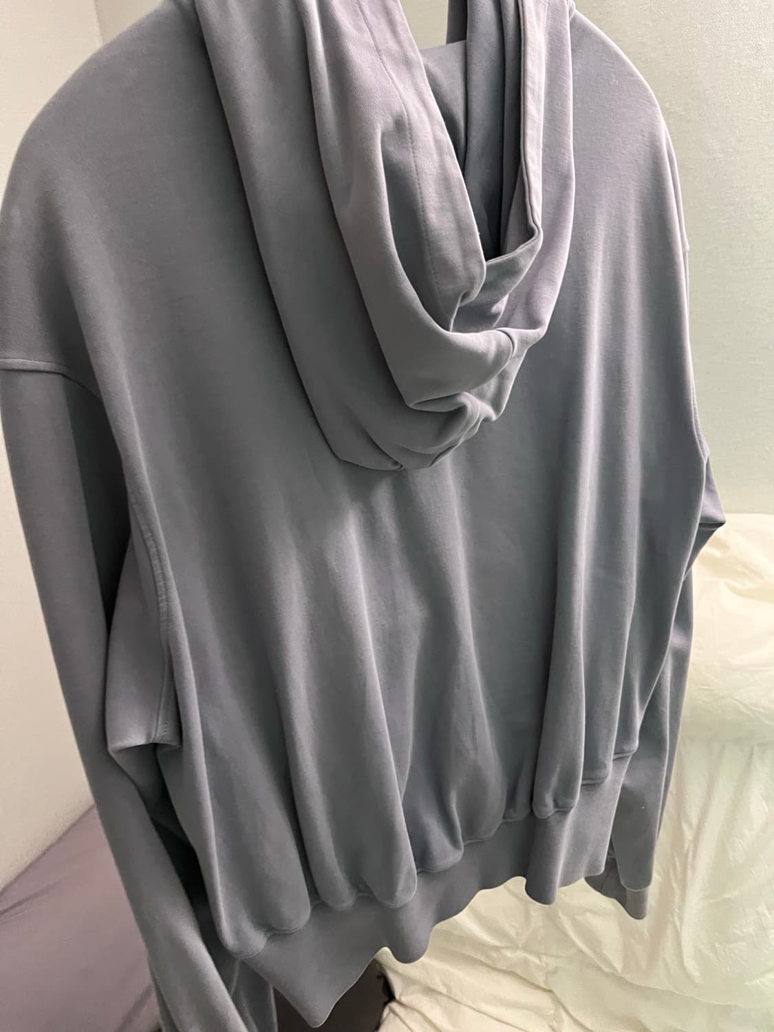 Garment Dyed Curved Hooded Zip Up Grey 상품이미지4