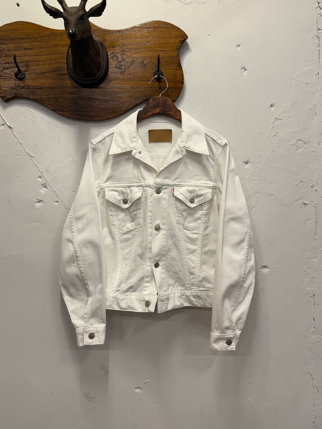 55) 90s Levi’s 리바이스 White Denim Trucker 상품이미지2