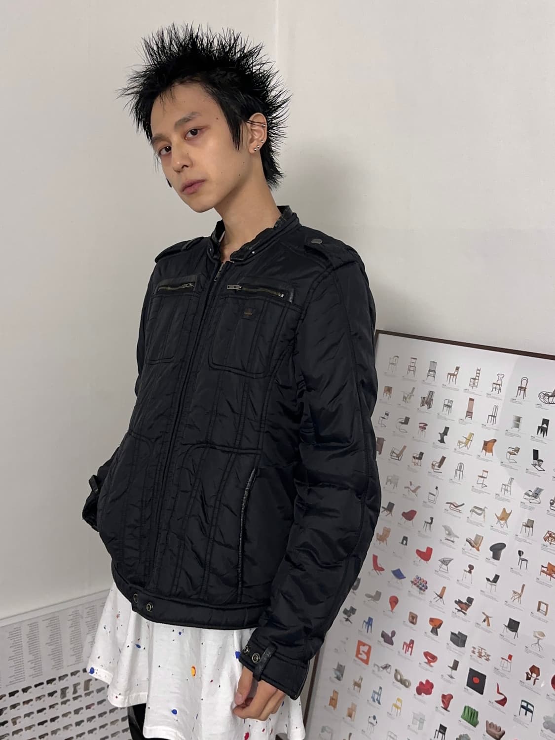 DIesel 소프트 패디드 바이커 자켓 상품이미지1