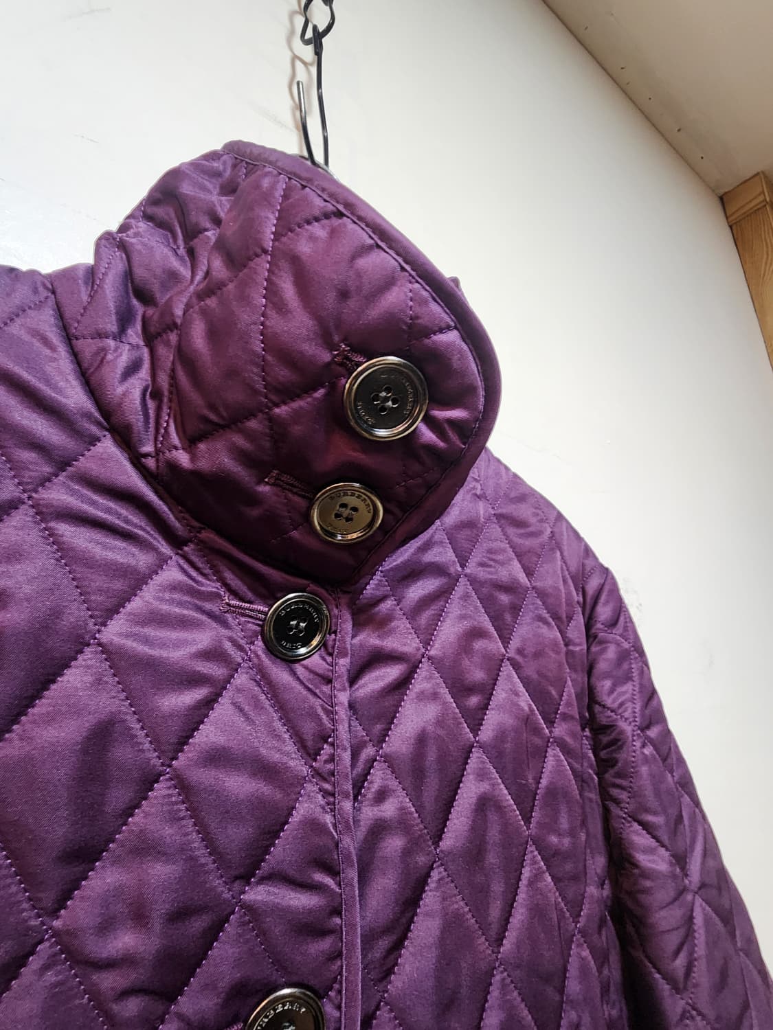 버버리 브릿 퀼팅 자켓 퍼플 M 상품이미지2