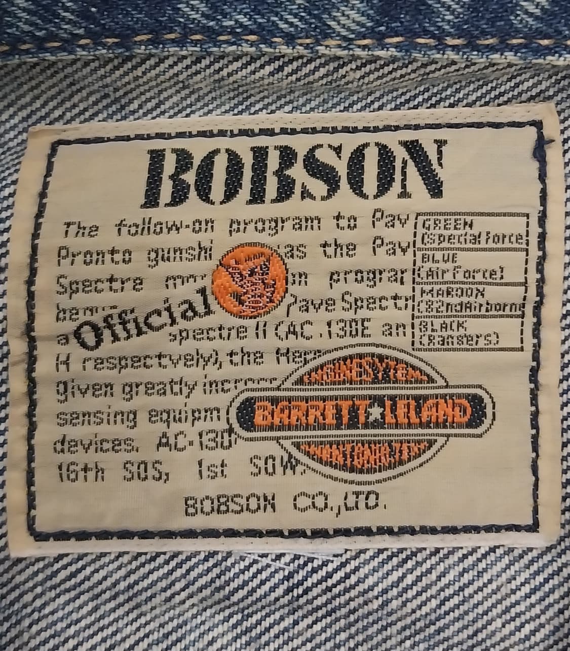 8-90's BOBSON 워싱 데님 자켓 (95) 상품이미지4