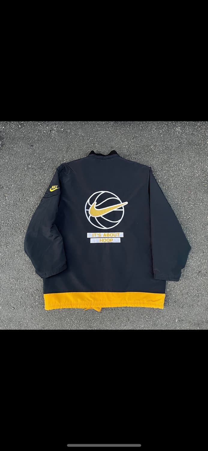 90s 나이키 베스킷볼 자수 빅로고 올드스쿨 투톤 배색 누빔 돕바 점퍼 상품이미지10