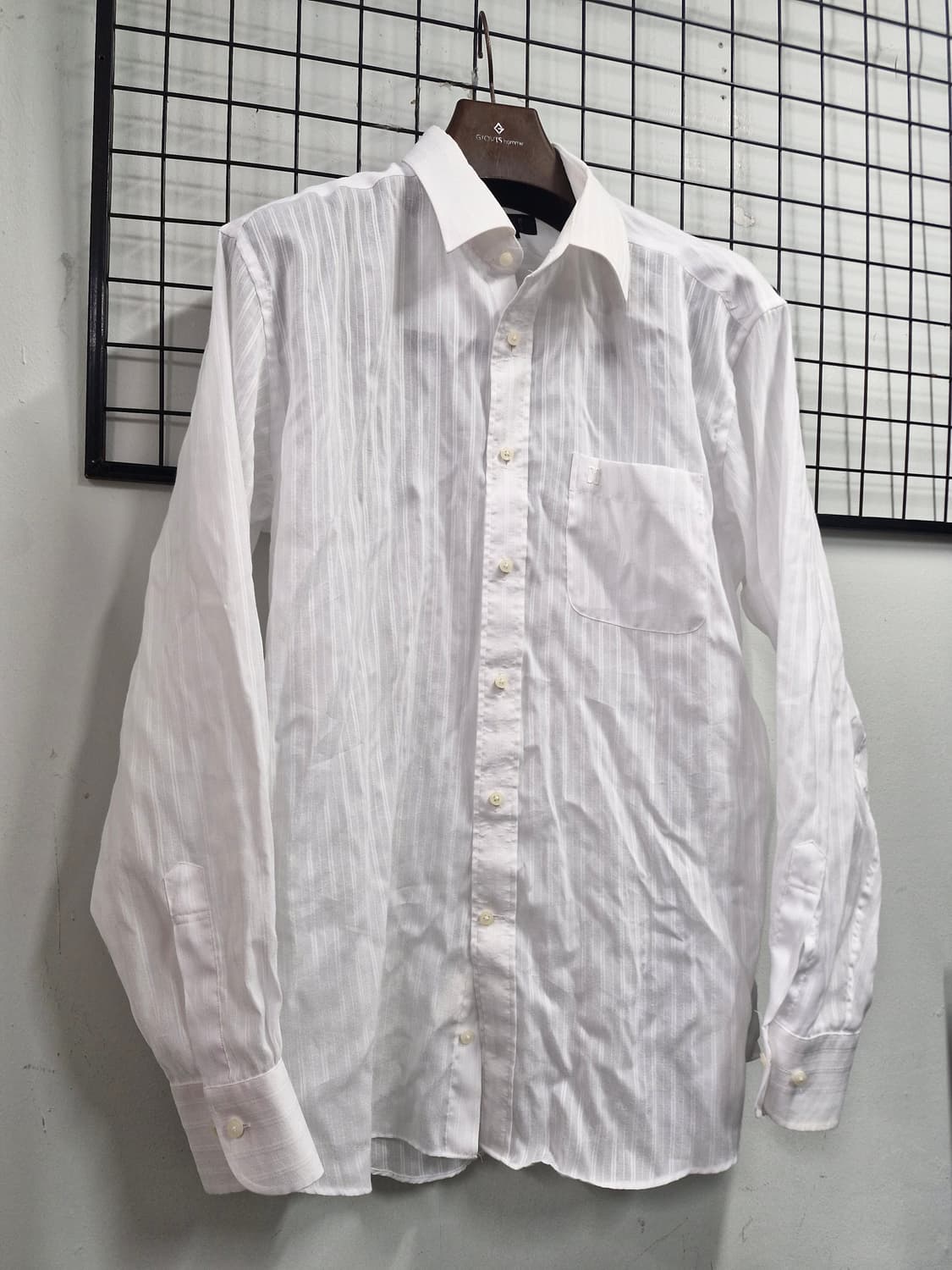 110XXL 닥스 흰색 스트라이프 셔츠. 상품이미지2