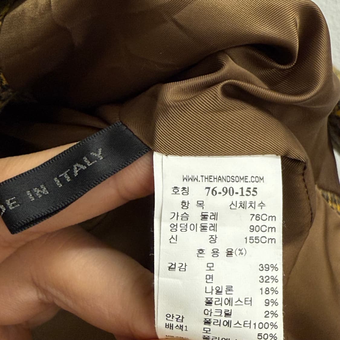 한섬 SJ SJ 체크 더블 브레스트 자켓 (155) 상품이미지3