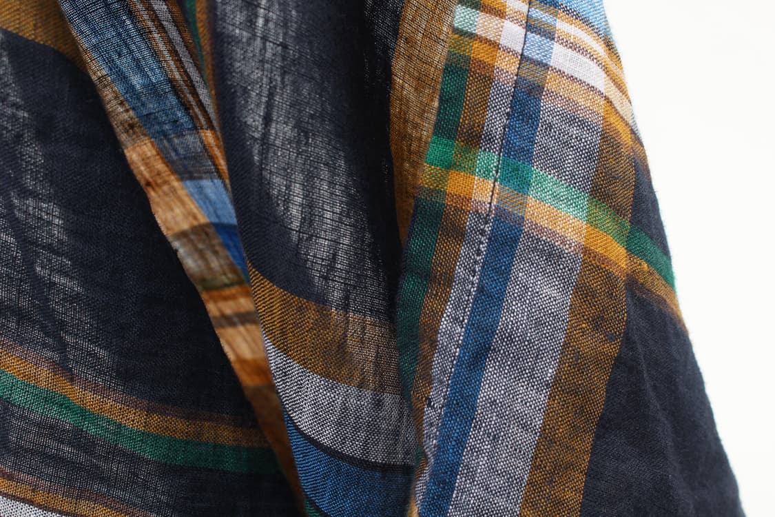 BEAMS PLUS Plaid Flax Italian Collar Shi 상품이미지10