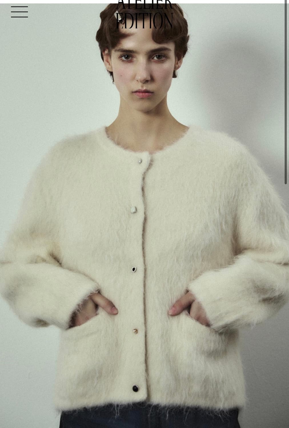 아뜰리에에디션 알파카가디건 상품이미지1