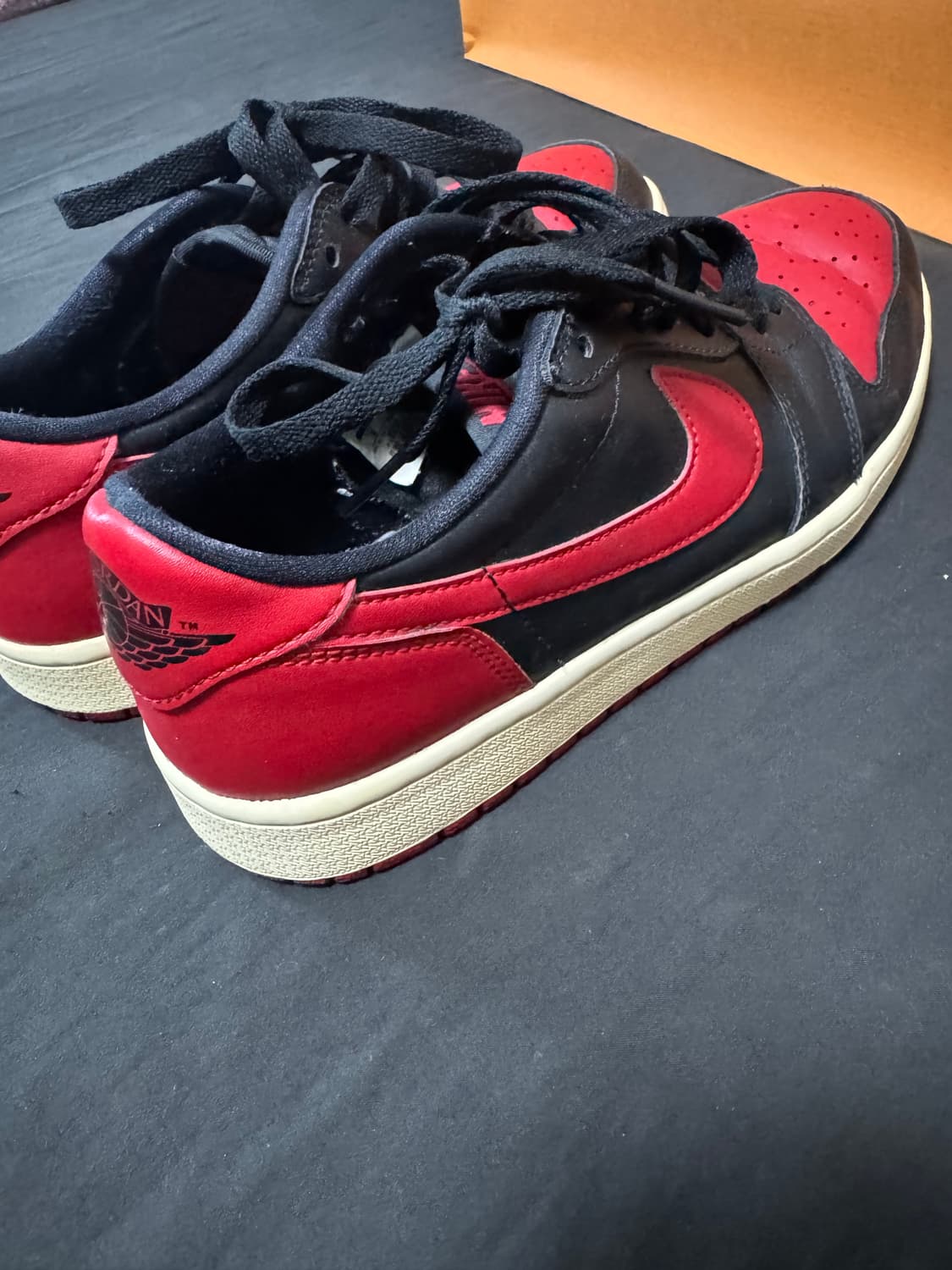 중고정품 2015 나이키 조던1 로우 레트로 OG 브레드 270mm 상품이미지3