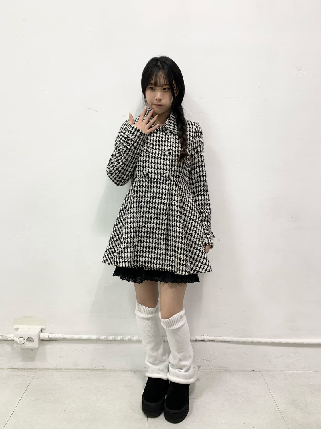 [SORRIDERE] 소리데레 깅엄체크 로걀 코트 상품이미지2