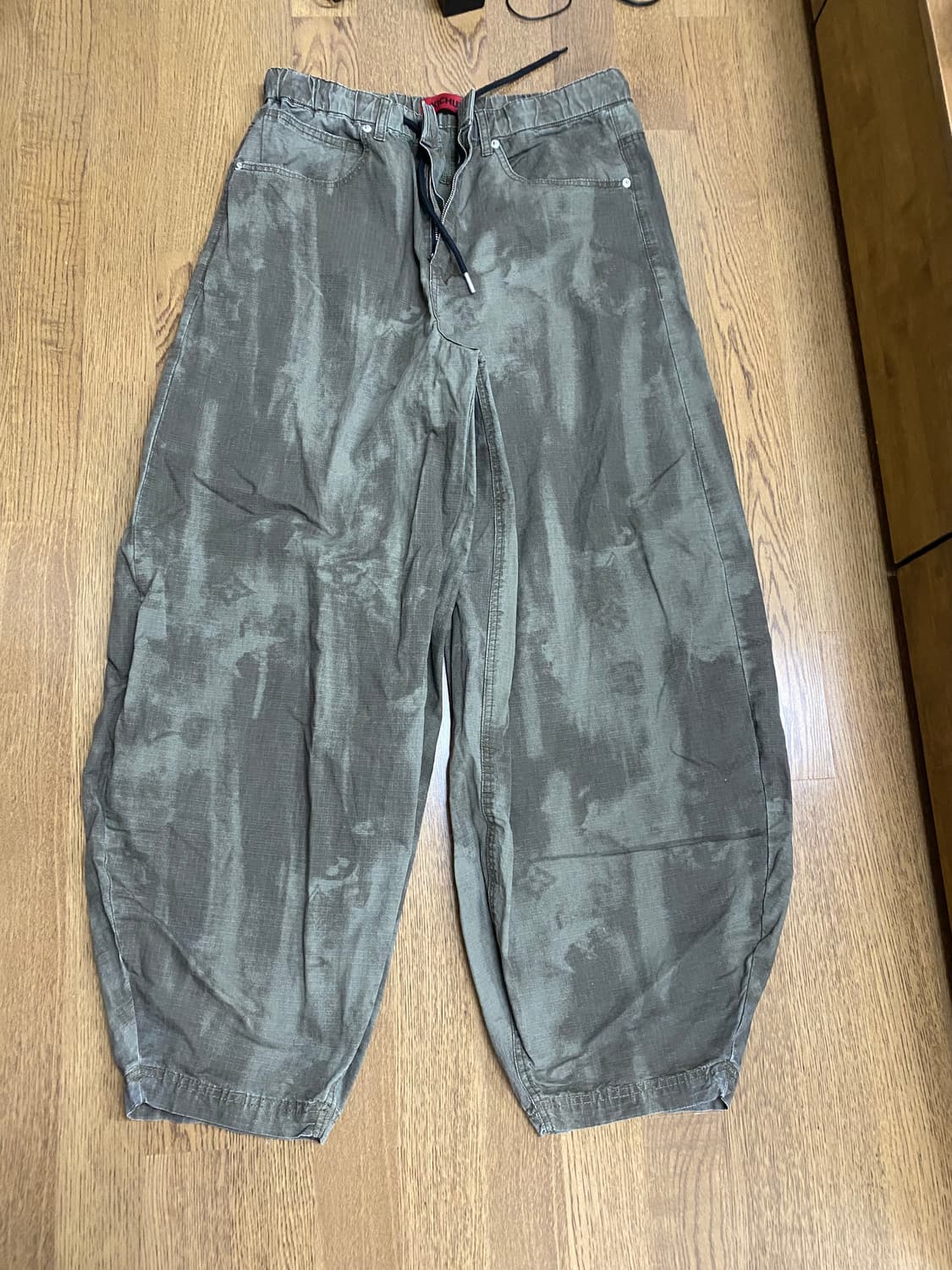 기철 타이다이 와이드벌룬 코튼 팬츠 카키 L 상품이미지1