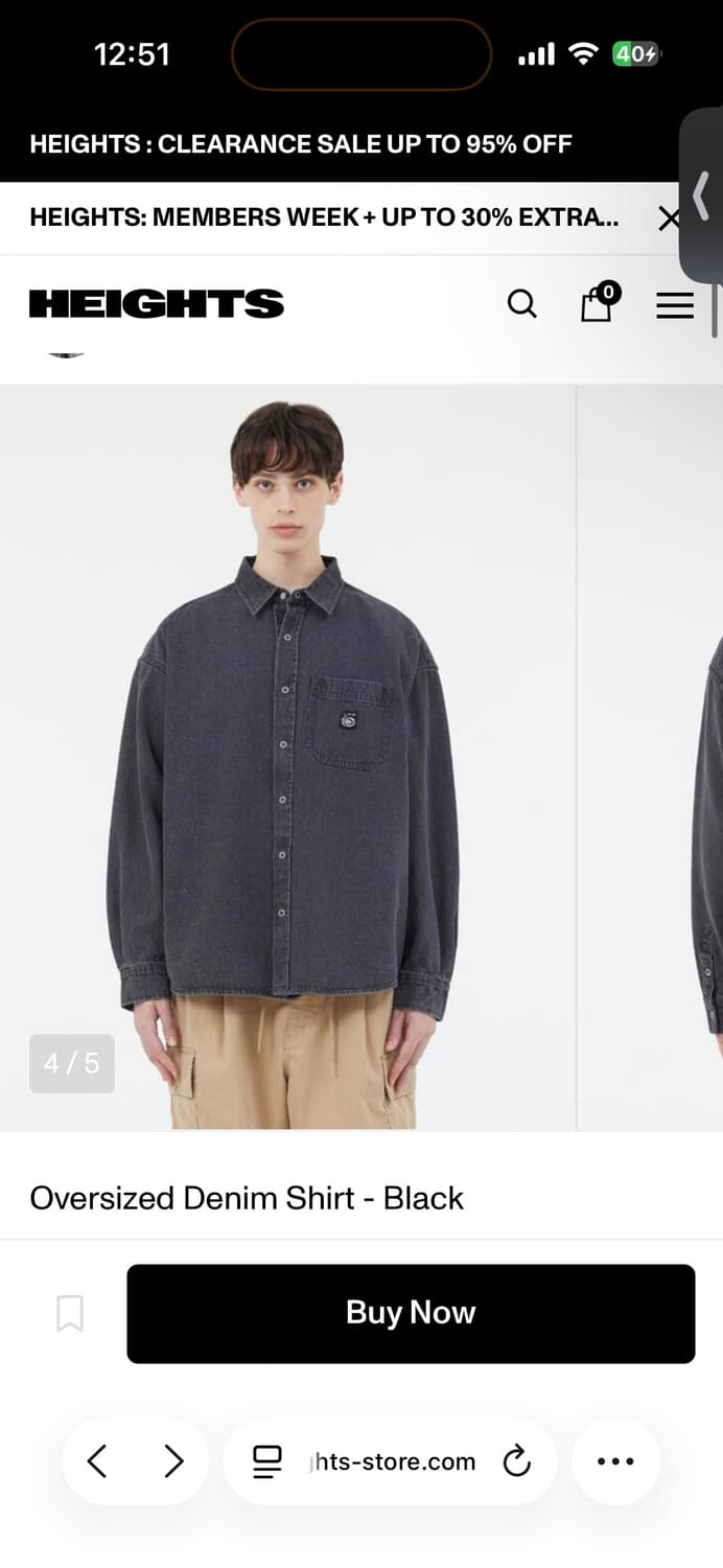 (새상품) 엘엠씨 데님 셔츠 블랙 L 상품이미지1