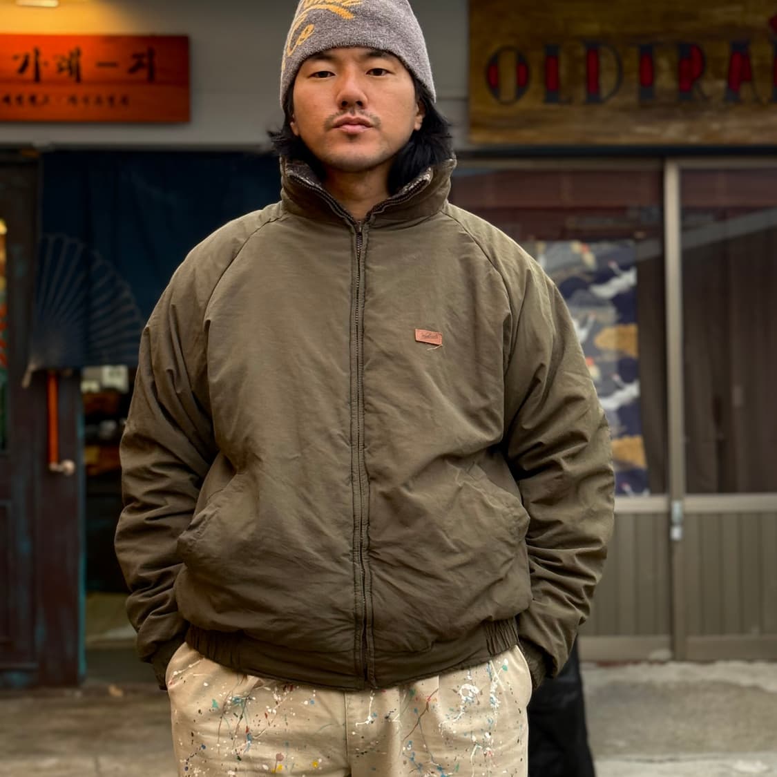 80‘s 울리치 코튼우드 카모 패턴 리버시블 마운틴 파카 XL 상품이미지10