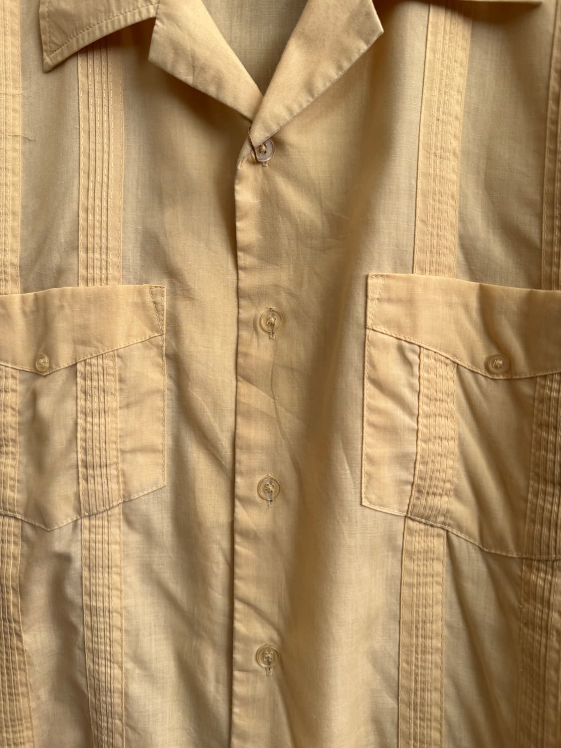 [2XL]90's GUAYABERA 파스텔옐로우 구아야베라 셔츠 상품이미지3