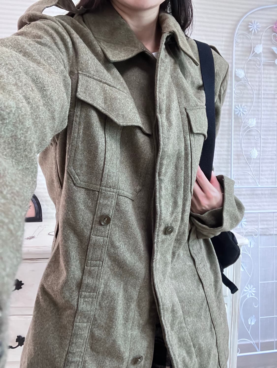 jpn vintage 카키 코트 자켓 y2k 스트릿 갸루 펑키 일본빈티지 상품이미지3