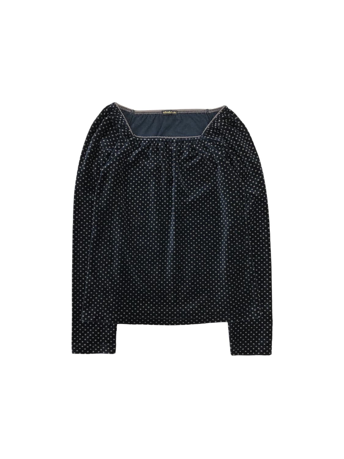 스퀘어 넥 도트 티셔츠 상품이미지1