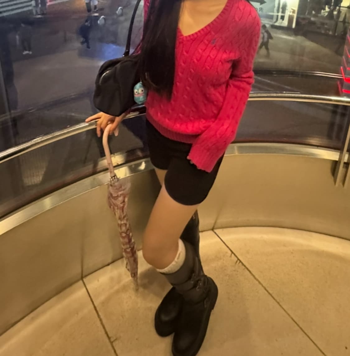 폴로 빈티지 핫핑크 브이넥 니트 상품이미지1