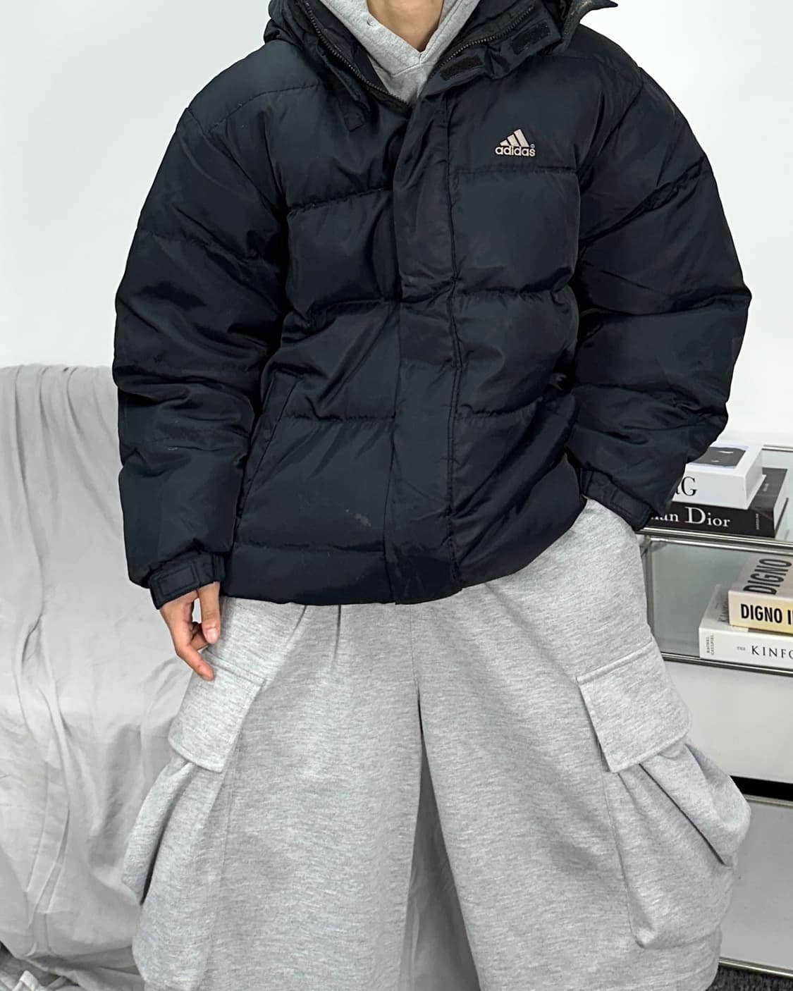 아디다스 90s 블랙 패딩 105 상품이미지3