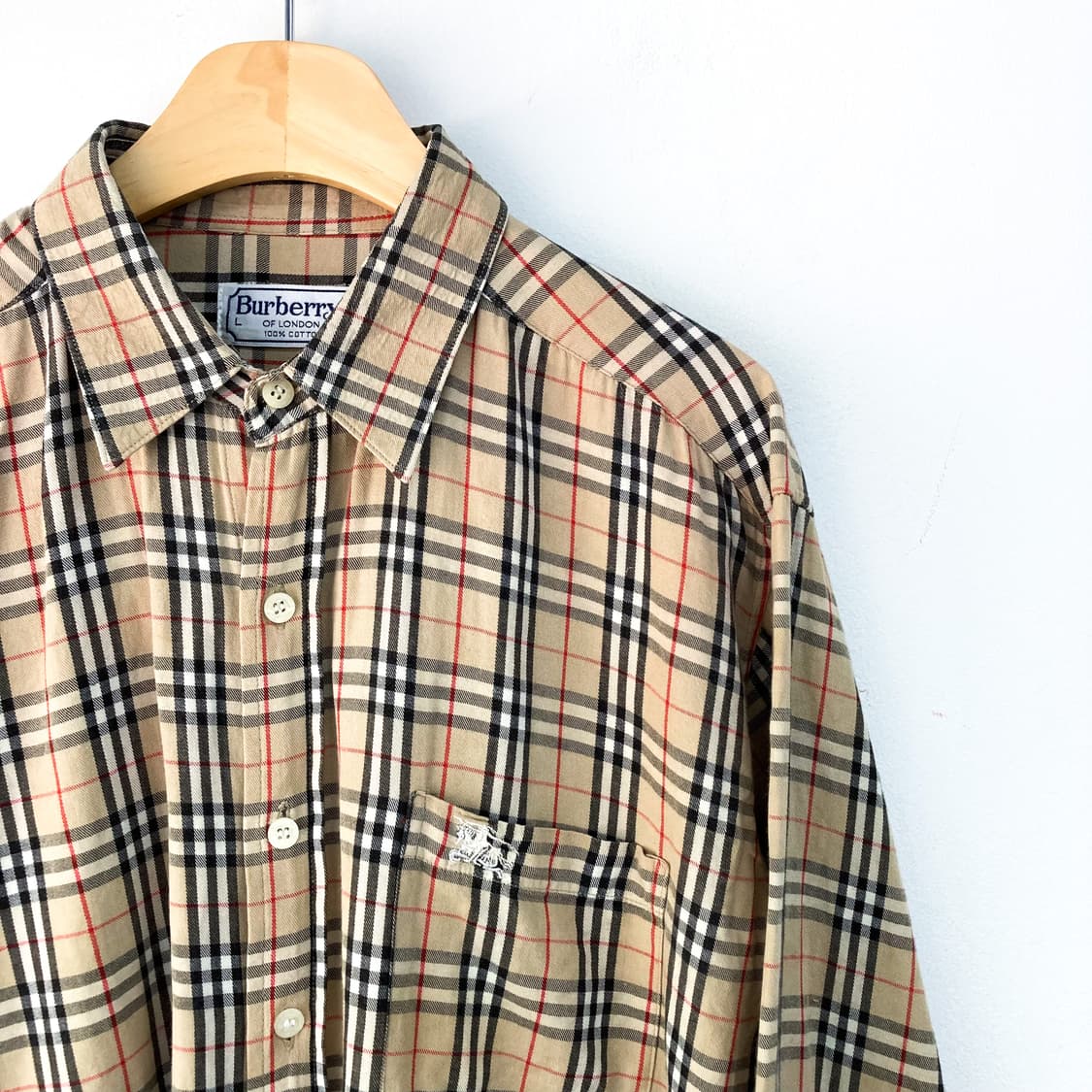 버버리 90s 베이지 노바 체크 셔츠 상품이미지4