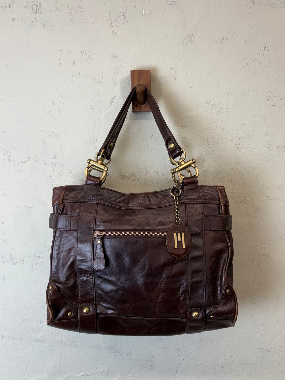 미쏘니 빈티지 웨스턴 레더 토드백 상품이미지2