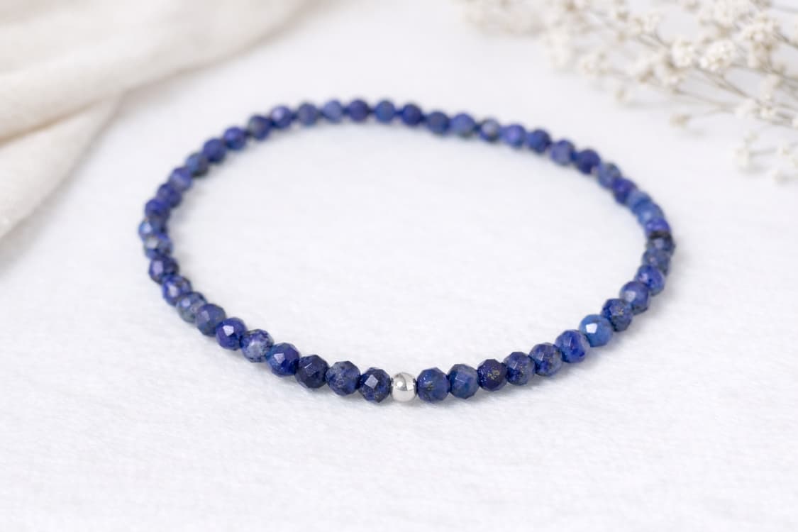 라피스라줄리 3mm 천연원석 팔찌 · 925실버 포인트 상품이미지4