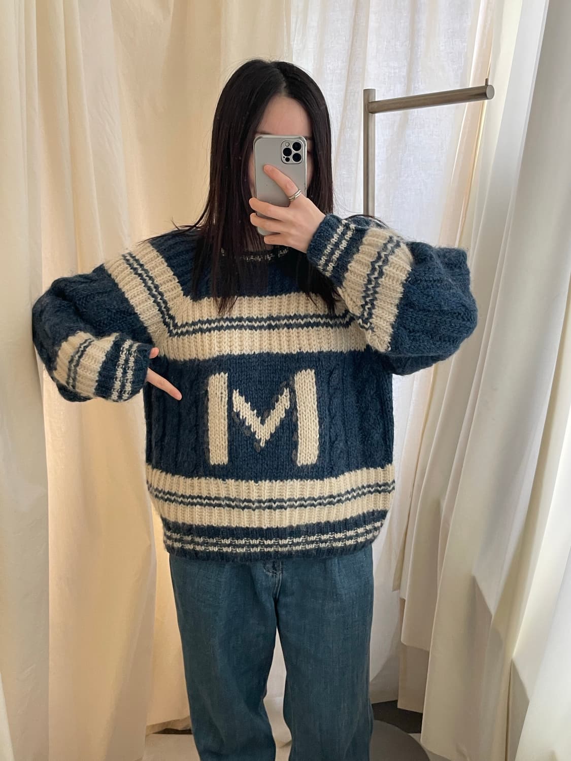 vintage M heavy wool knit 상품이미지9