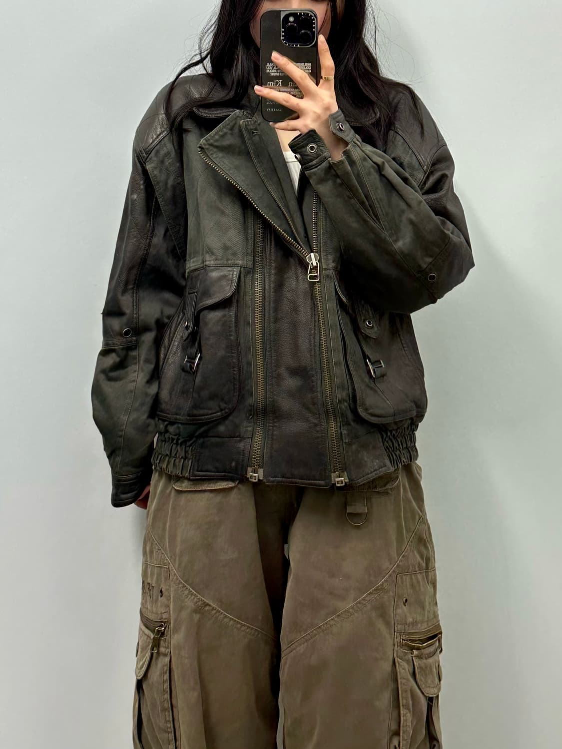 Vintage 빈티지 레더 봄버 자켓 상품이미지2