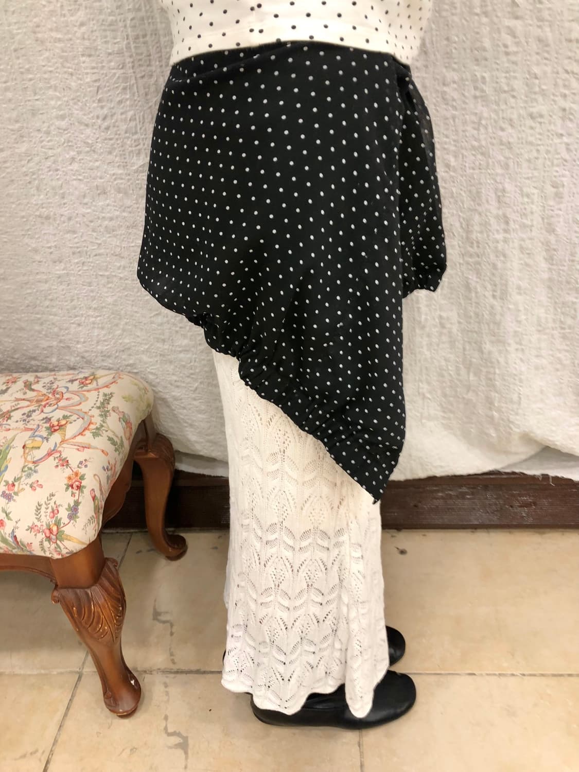 White crochet knit skirt 상품이미지3