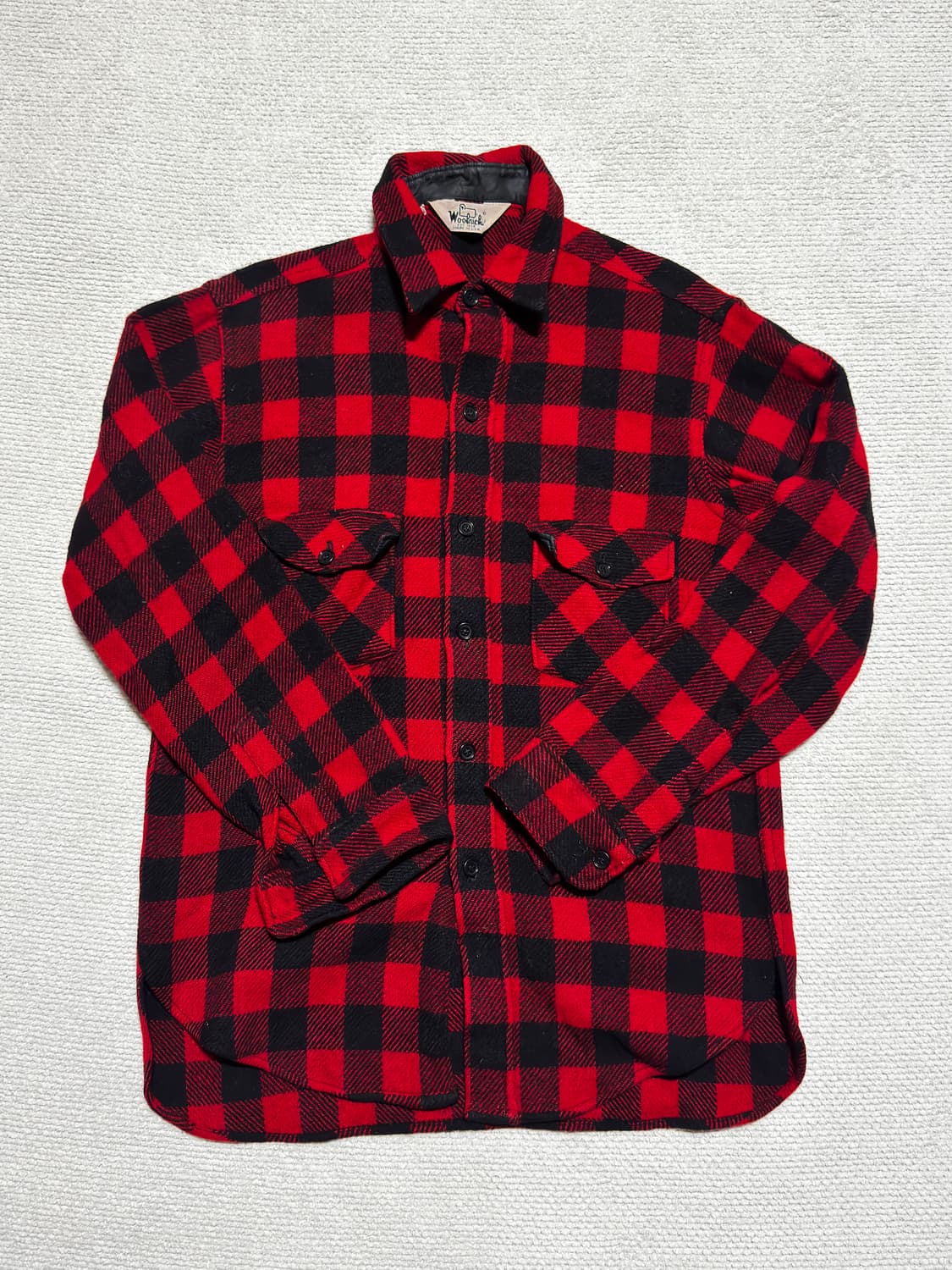 90s USA Woolrich 버팔로체크 울 셔츠자켓 L 상품이미지2