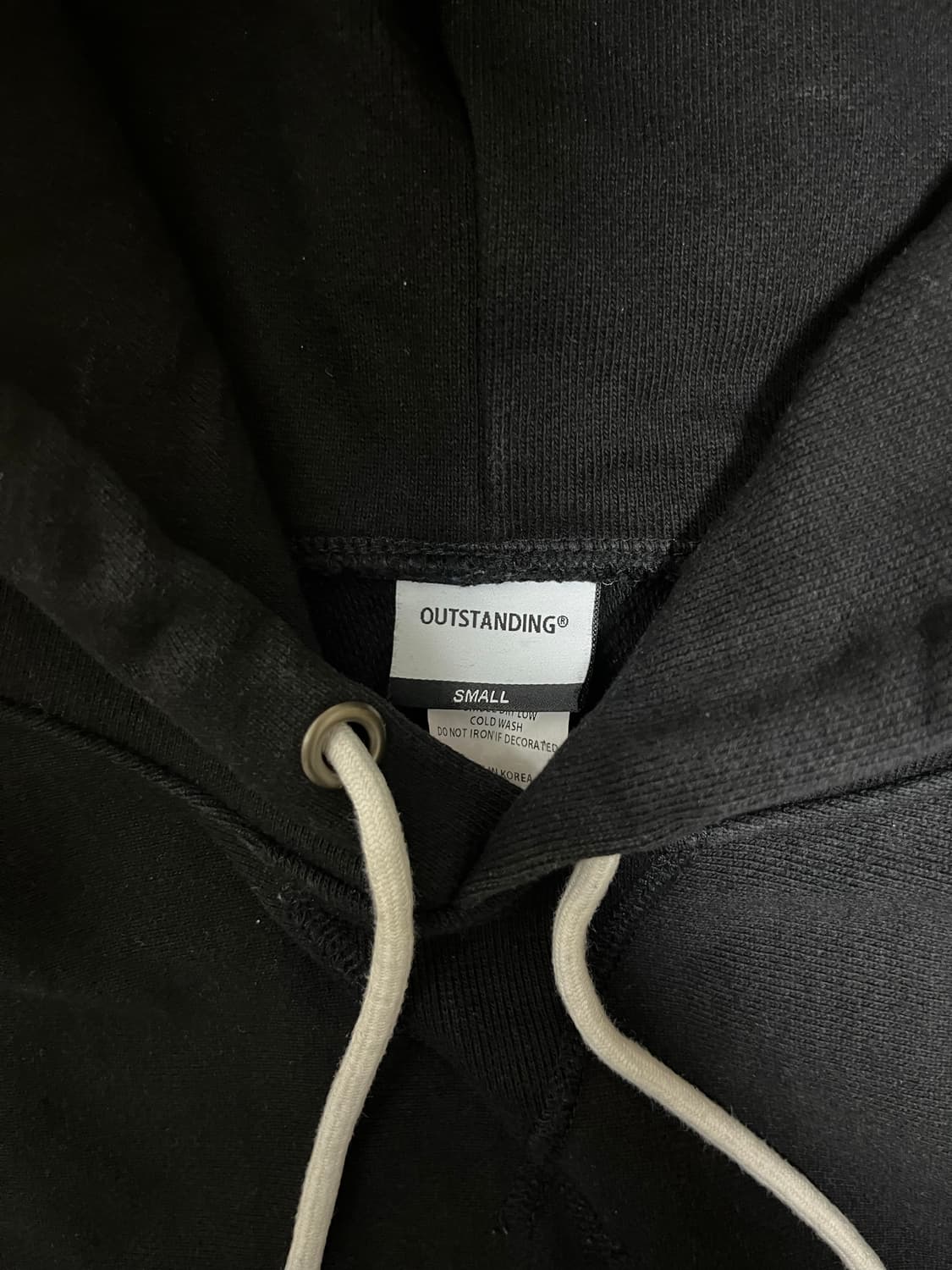 아웃스탠딩 리버스 헤비 후드 스웻 블랙 상품이미지4