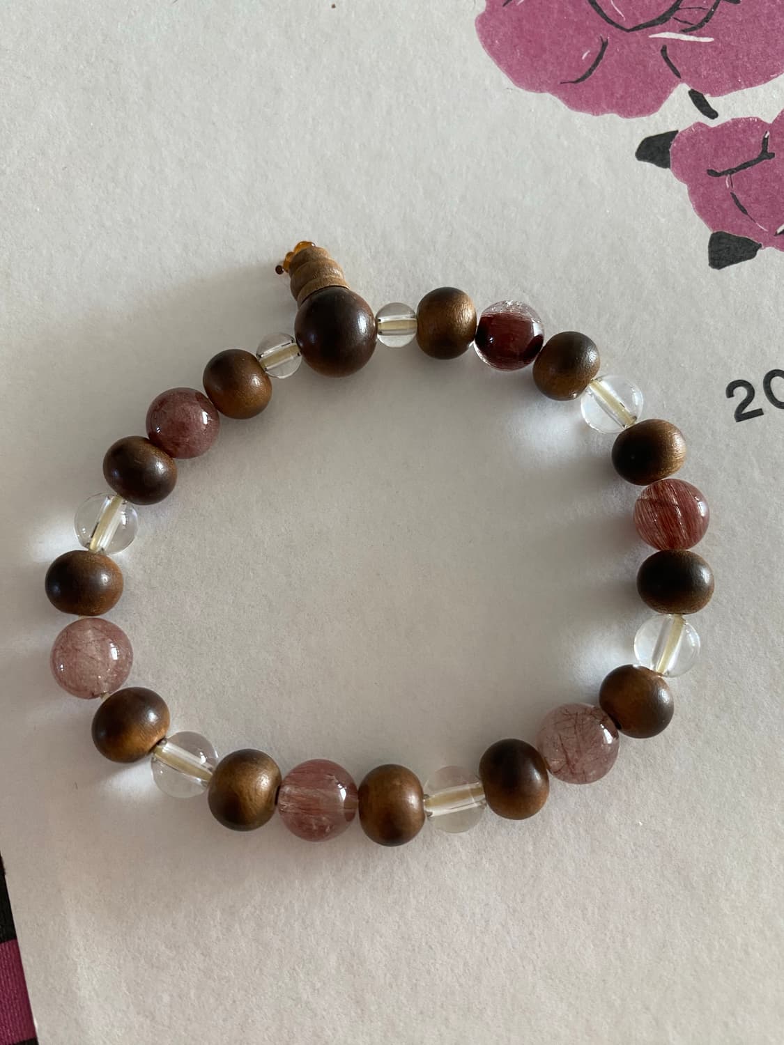 우드 로즈쿼츠 팔찌 상품이미지2