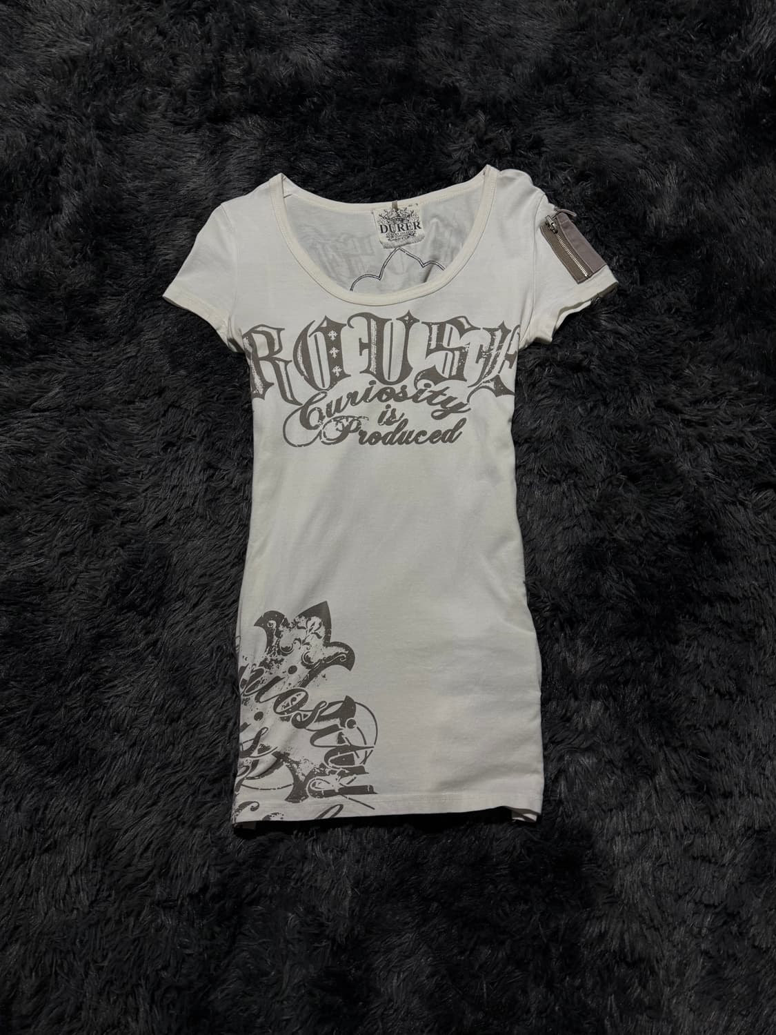 DURER 십자가 레터링 글리터 Y2K 반팔 상품이미지2