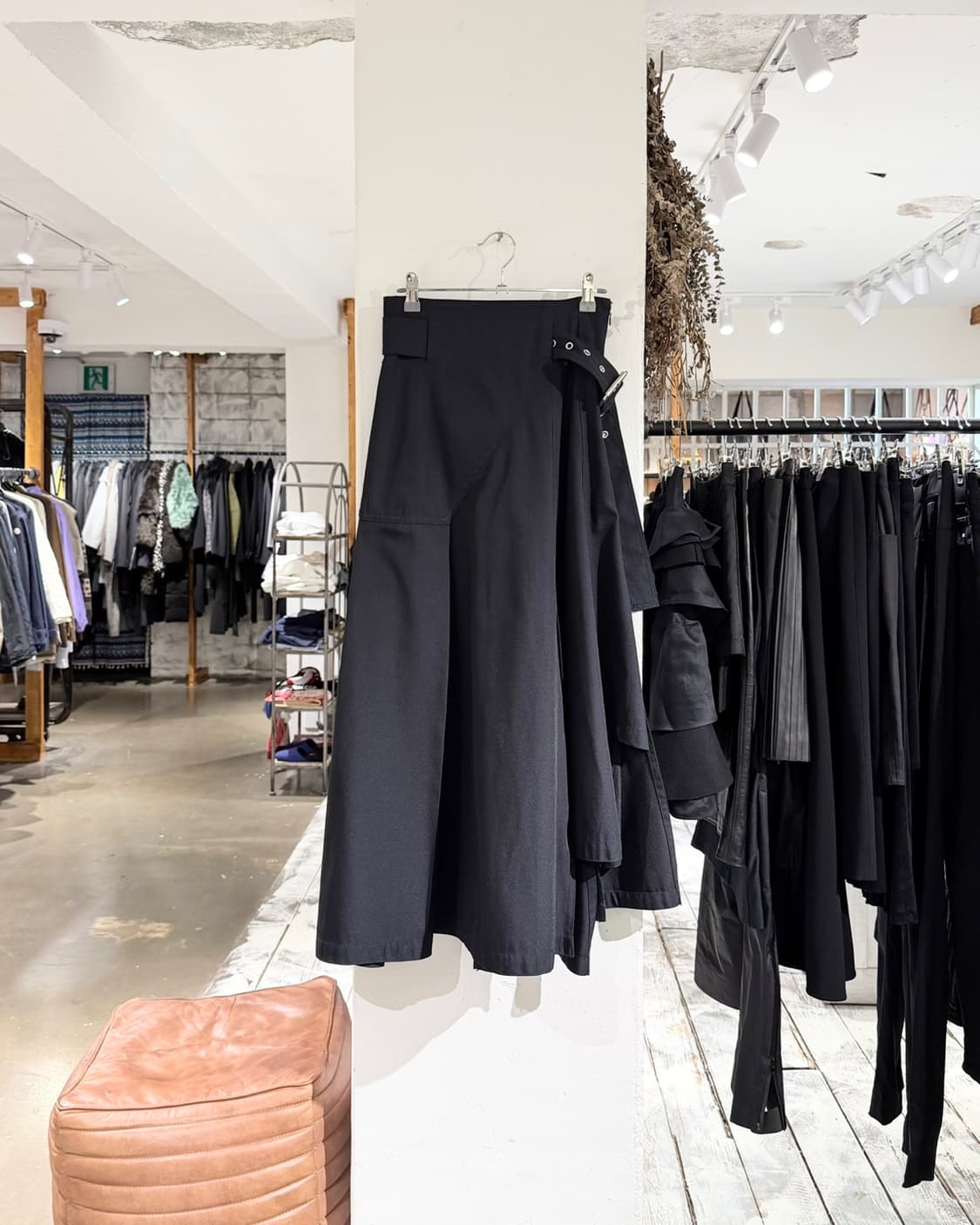 3.1 필립 림 블랙 벨티드 언발란스 롱 스커트 상품이미지1