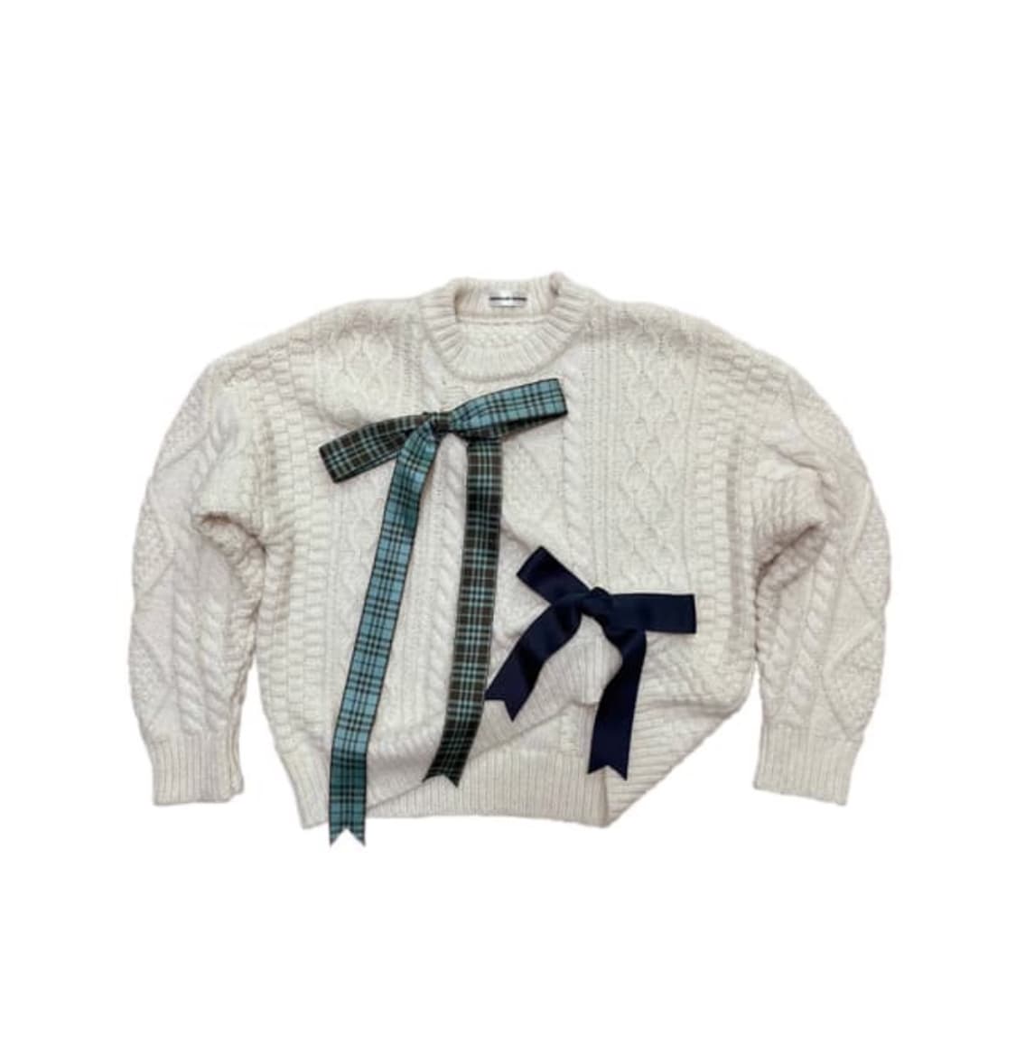 써멈보넘 리본 니트 아이보리 상품이미지3