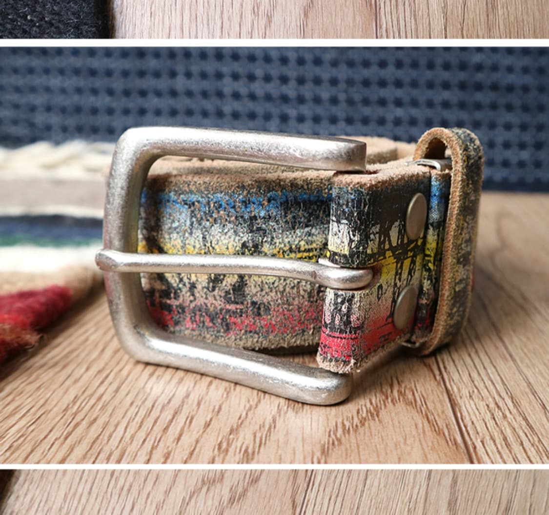 일본판 도톰한 빈티지 가죽 벨트 32-36 상품이미지1