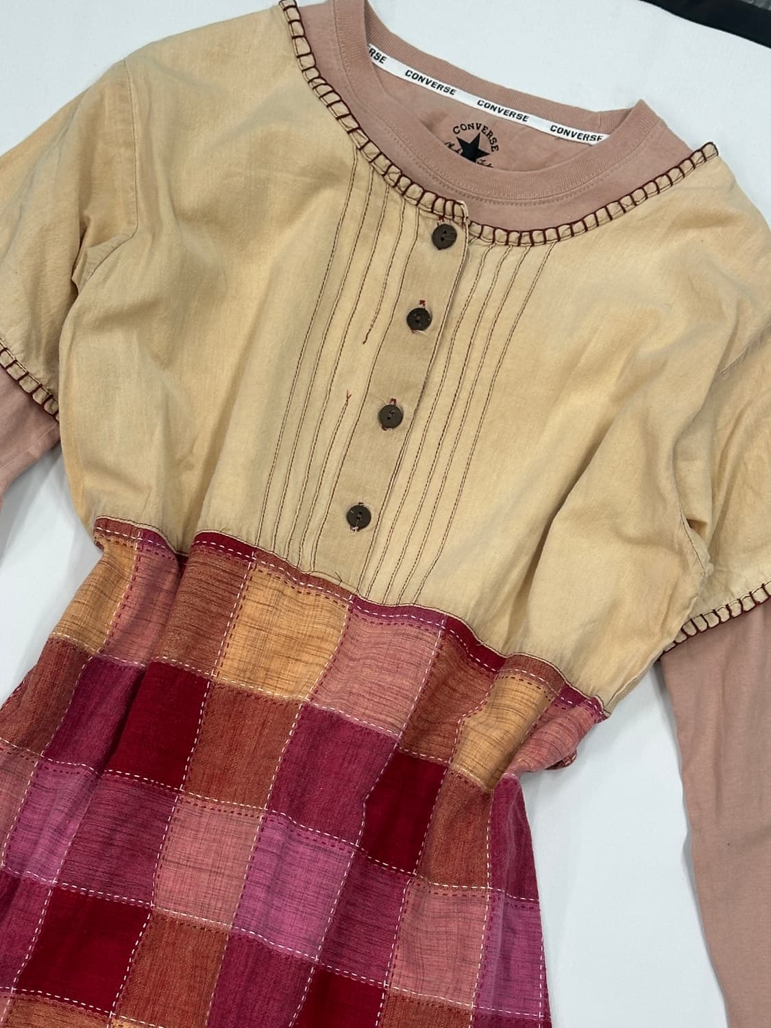 🍓하구미의 그런지 체크 원피스 코디세트 🍓 레이어드 히피 에스닉  상품이미지5