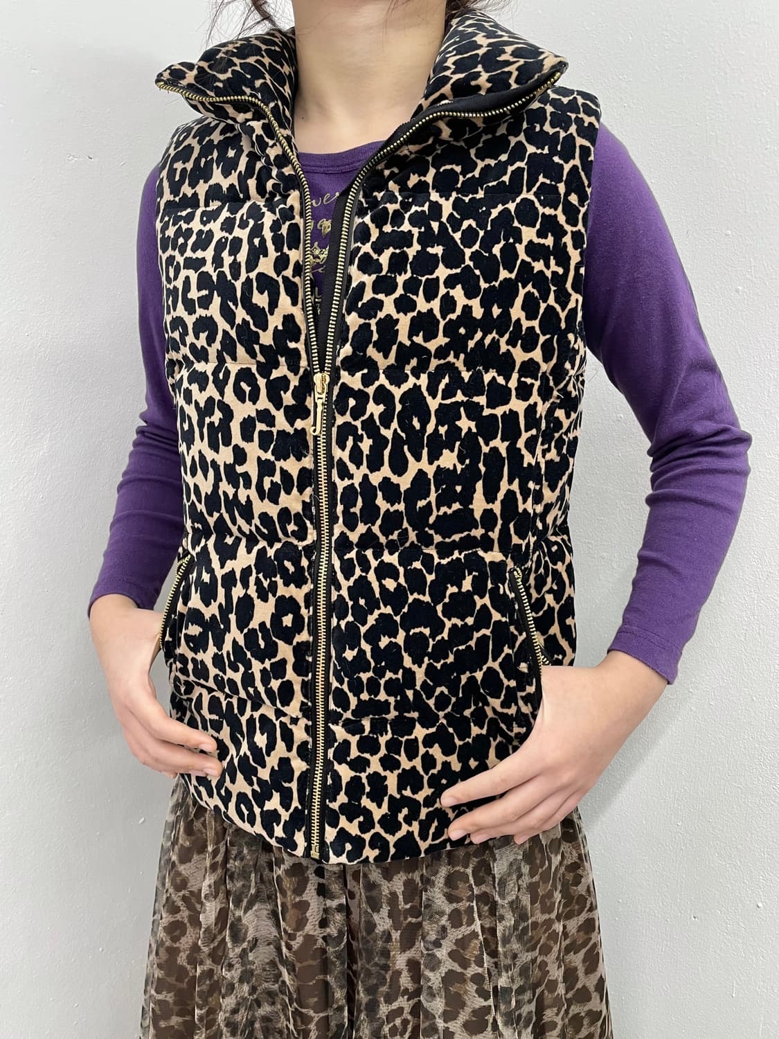 쥬시꾸뛰르 갸루 호피 패딩 베스트 *레어 상품이미지5