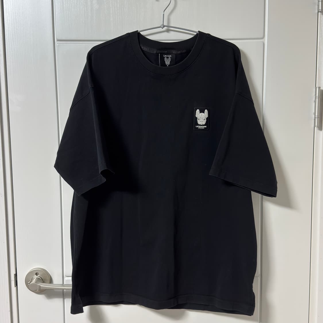 라이프워크 블랙 오버핏 반팔 티셔츠 상품이미지2